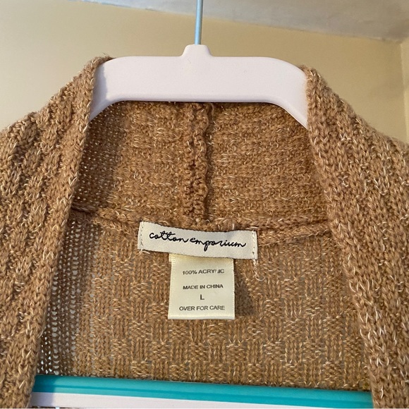 Cotton Emporium Brown Soft Knit Cardigan Size L - Picture 2 of 6